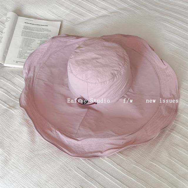 Plain Hiking Ruffle Hat Bucket