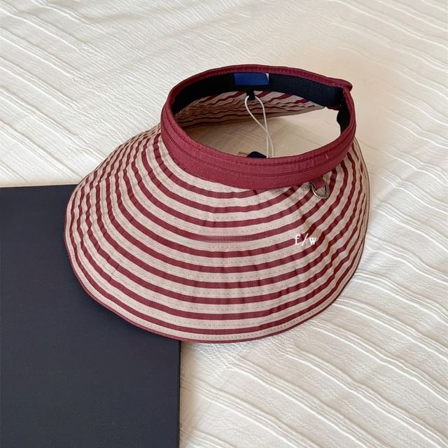 Striped Visor Brim Wide