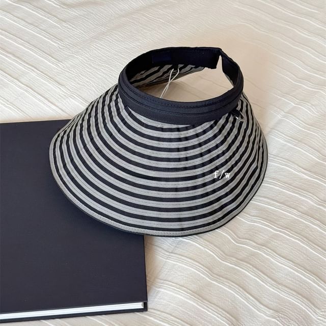 Striped Visor Brim Wide