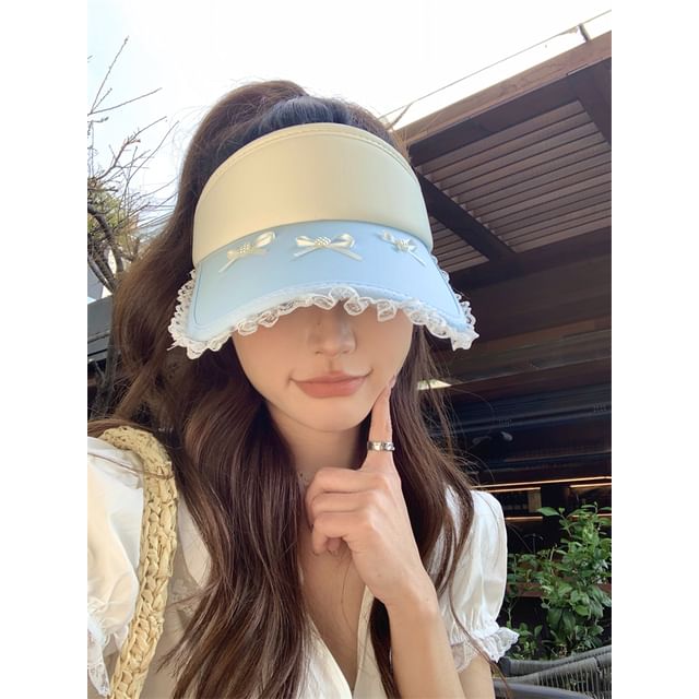 Trim Visor Lace Bow Sun