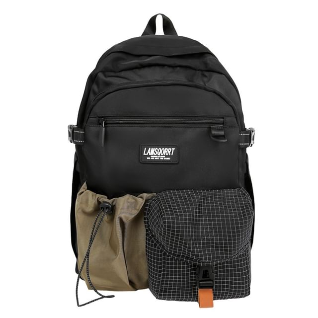 Backpack Contrast Pocket Lettering