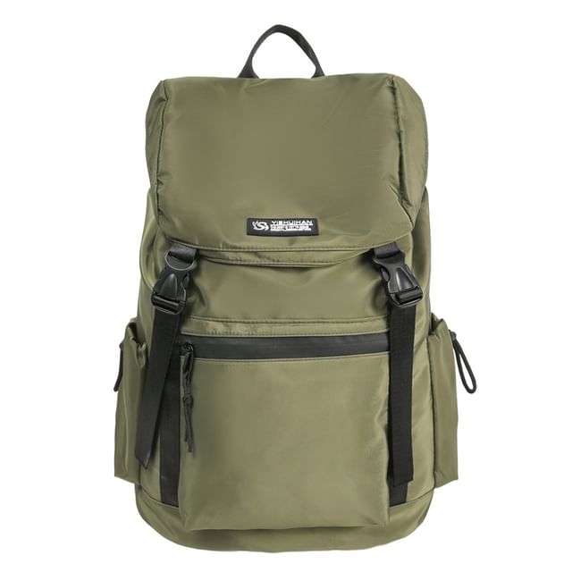 Lettering Flap Buckled Backpack