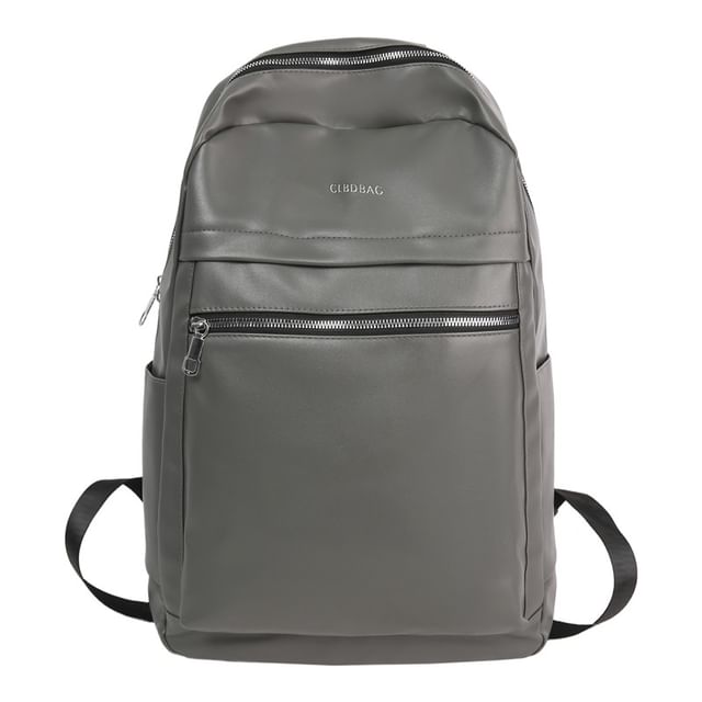 Lettering Backpack Faux Leather