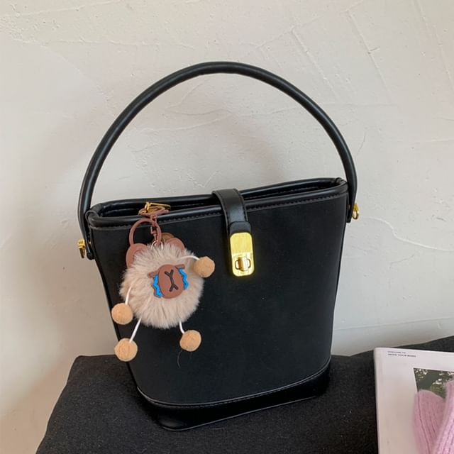 Piped Leather Faux Crossbody Bag