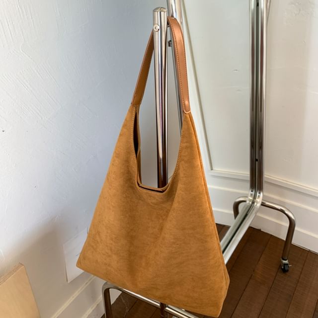 Suede Pouch Bag Tote Faux With