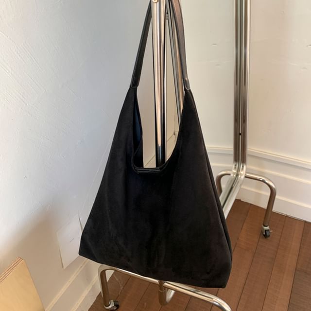 Suede Pouch Bag Tote Faux With