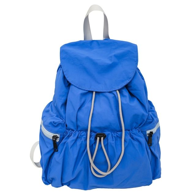 Drawstring Nylon Unisex Backpack Plain