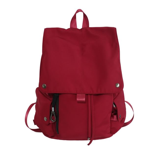 Nylon Plain Backpack Drawstring