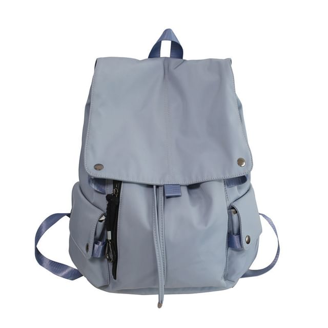 Nylon Plain Backpack Drawstring