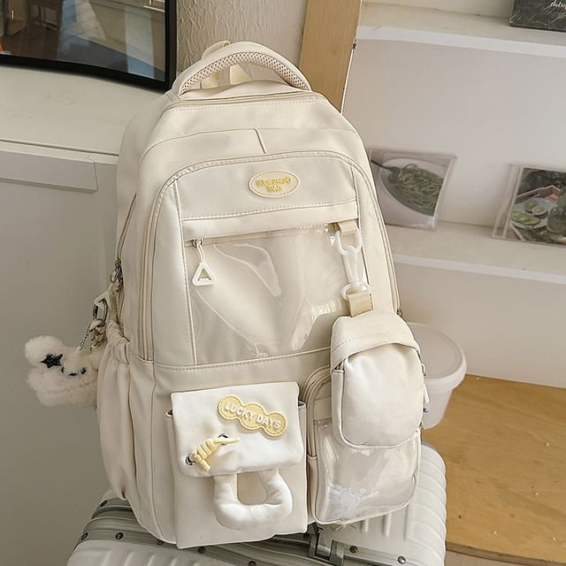 Backpack Purse Coin Panel Buckled With Nylon Applique PVC