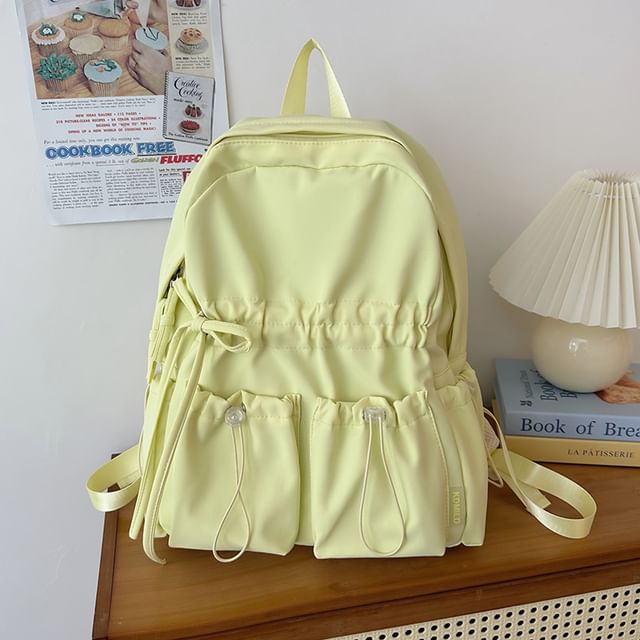 Bow Drawstring Backpack Nylon Plain