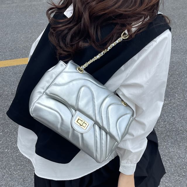 Crossbody Leather Quilted Flap Faux Plain Bag