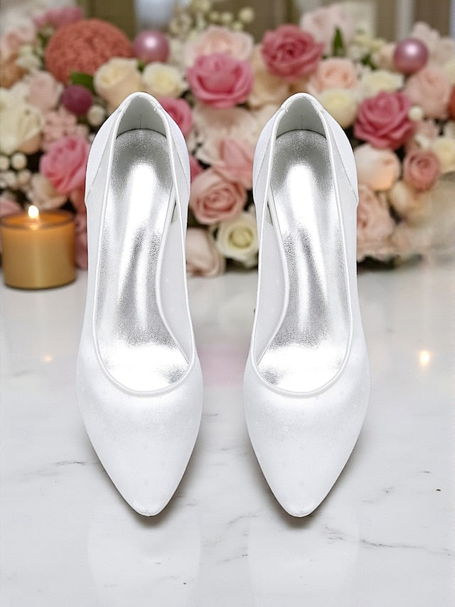 with and Shoes Mesh Low Dot Women's Wedding White Polka