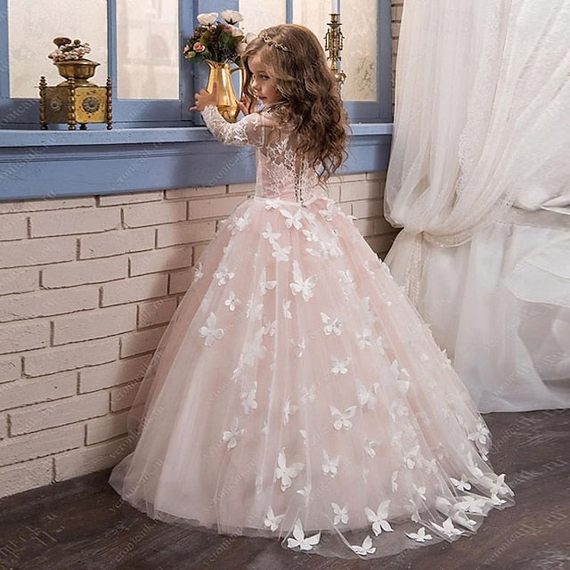 Dress Party Solid First Communion Kids Girls' Color
