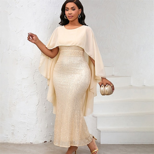 Neck of Elegant Mother Dress Bride Length Crew Floor the