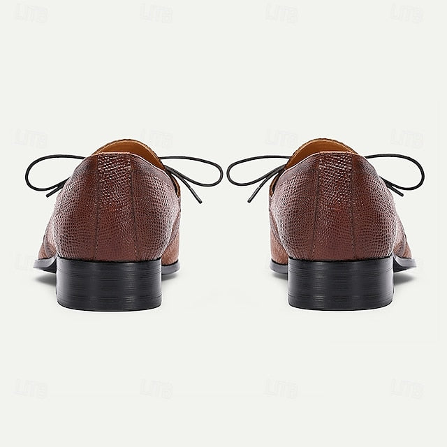 Wholesale SampleMen's Tan Genuine Leather Oxford Shoes – Vintage