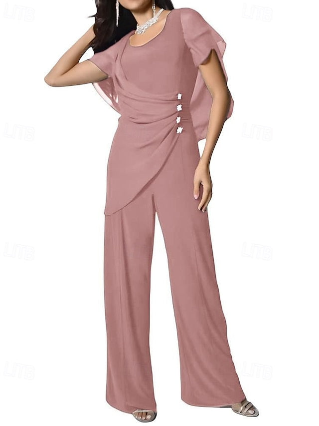 Mother Pantsuit the Dress Jumpsuit Elegant Bride / Cape of