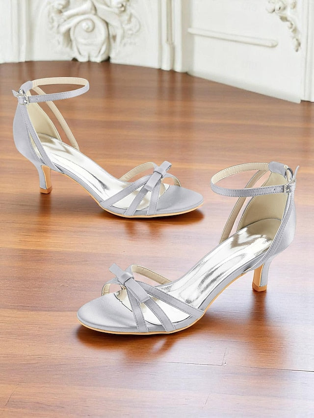 Strappy Green Vintage Women's Heel Kitten Satin 1950s