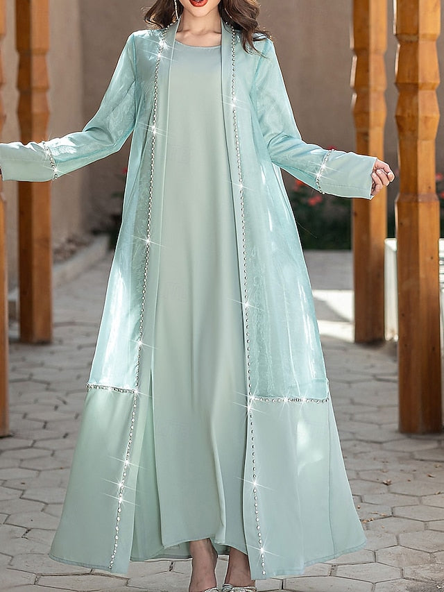 Elegant A-Line Neck Crew of Bride Dress Floor Vintage Mother the