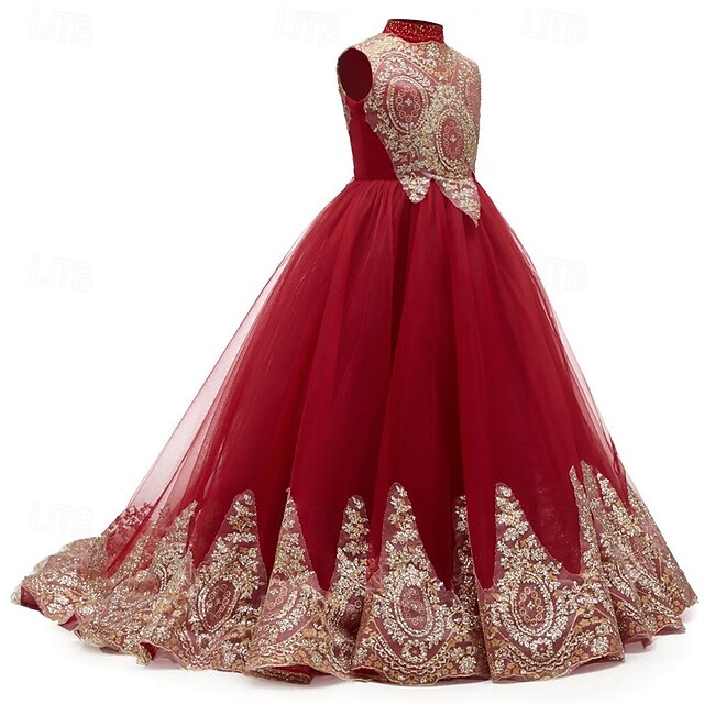 Dress Girls' Flower Kid's Evening Formal Gown Girl