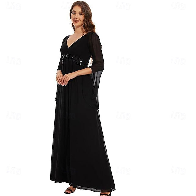 the Elegant Dress Mother A-Line Floor Simple Bride V Neck of