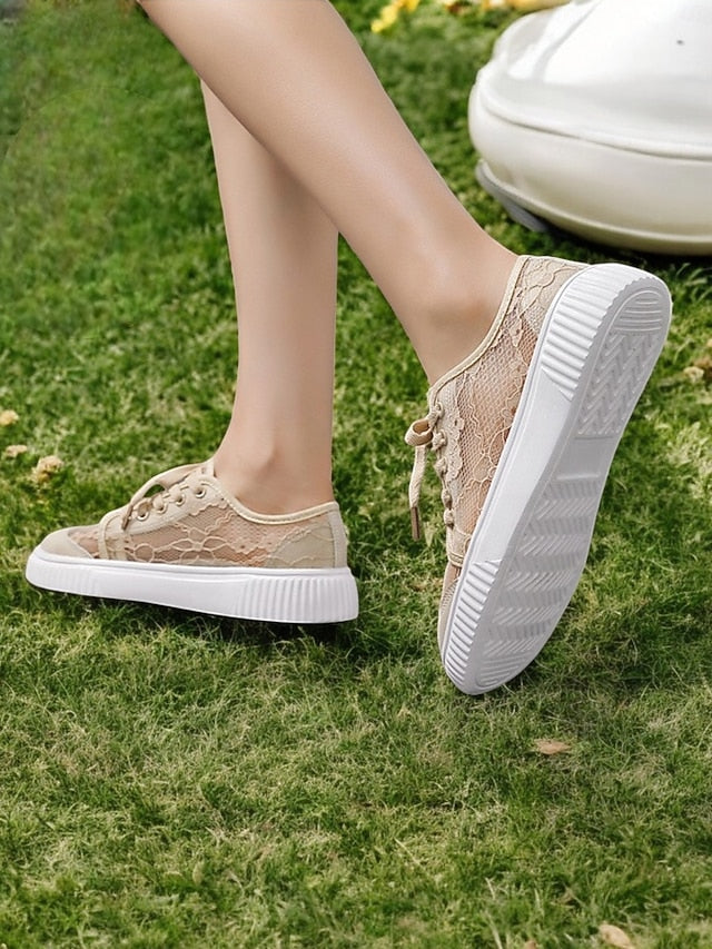 Lace Bridal Floral – Casual Sneakers Shoes Wedding for Women