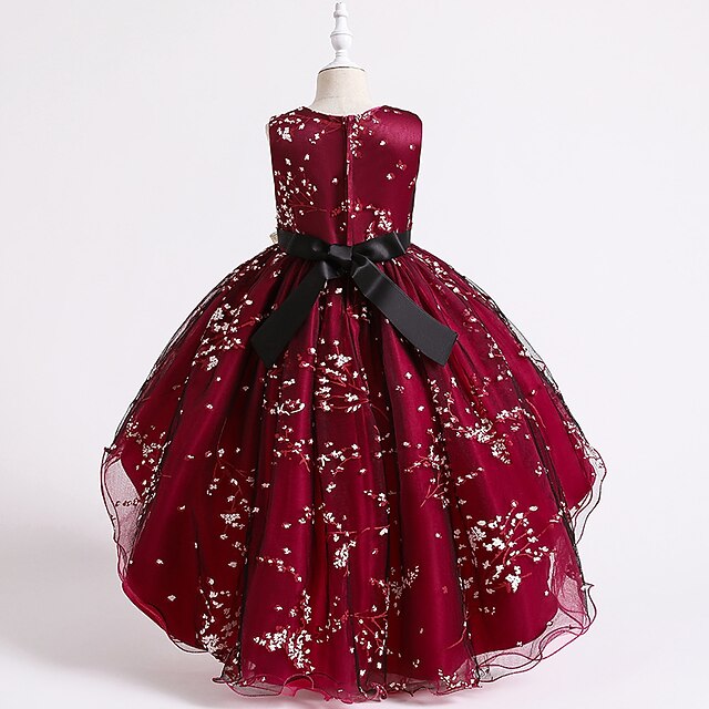 Dress Kids Sleeveless Solid Colored Floral Girls' Wedding