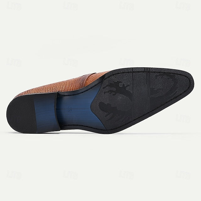 Wholesale SampleMen's Tan Genuine Leather Oxford Shoes – Vintage