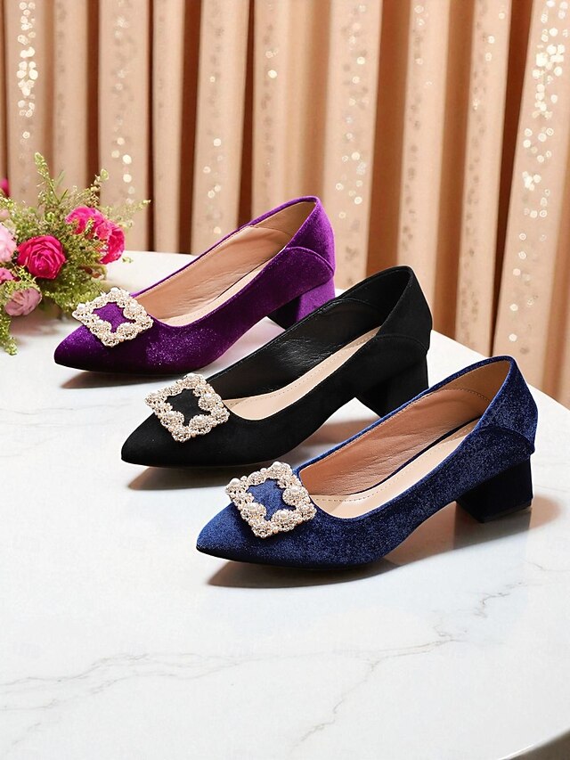 Pearl Glitter Purple Toe and Women's Flats Pointed with