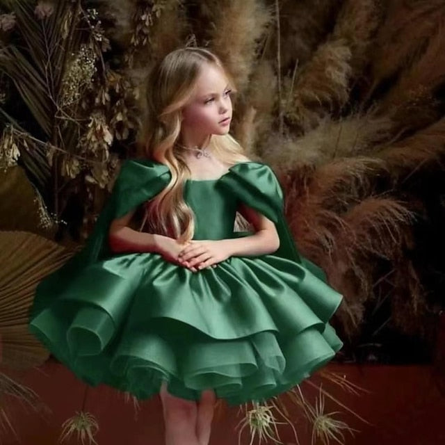 Girls' Girl Kids Party Dress Solid Color Flower