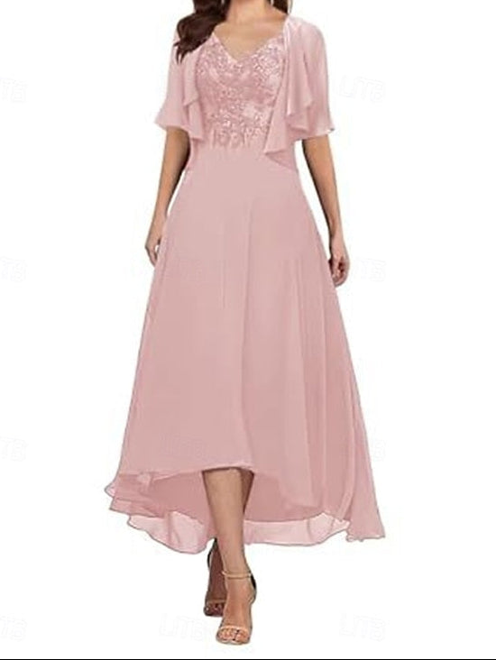 Simple Elegant the Neck of V Bride Mother Dress A-Line