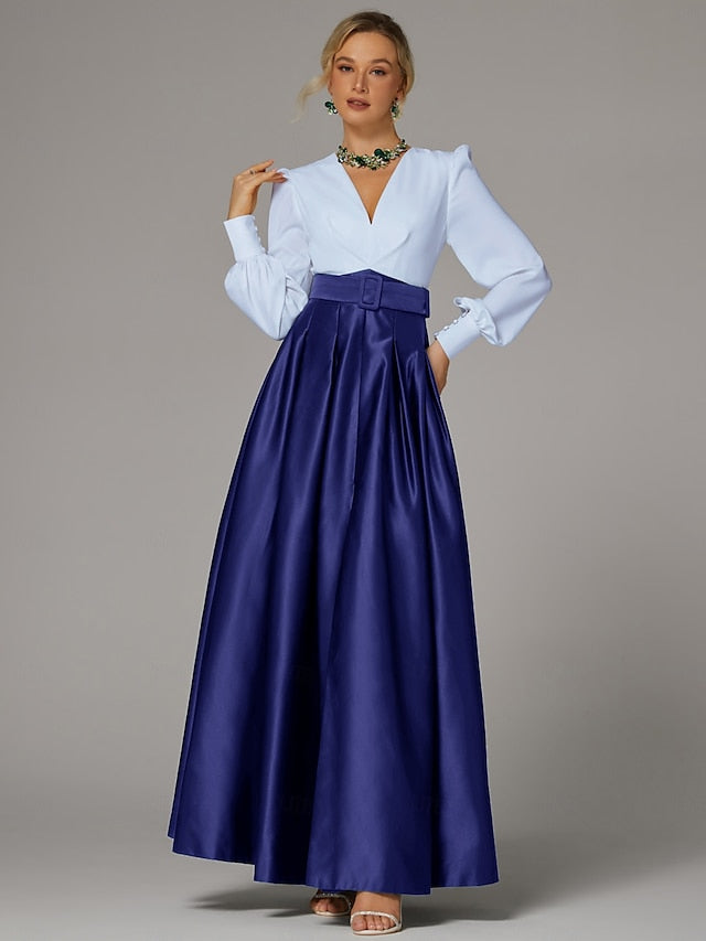 Split High Gown Guest Wedding Evening A-Line Floor Formal Dress
