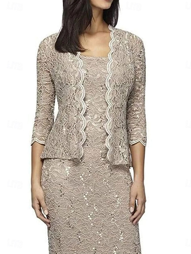 of Piece Two Elegant Dress Bride Sets Mother Square the