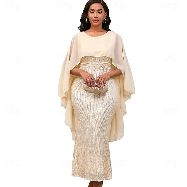 Neck of Elegant Mother Dress Bride Length Crew Floor the