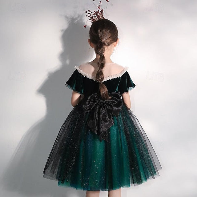 Short Color Party Girls' Flower Kids Dress Solid Girl
