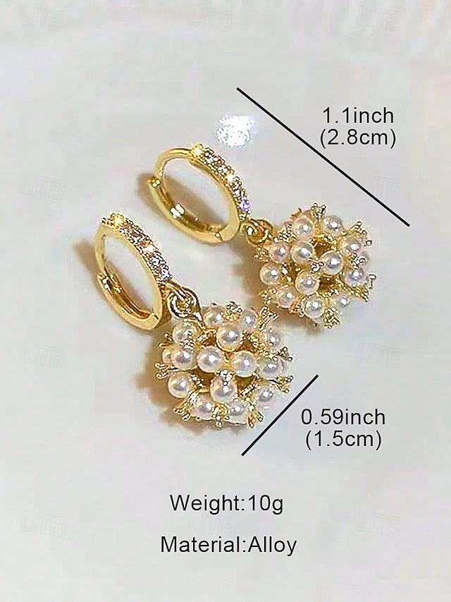 Plated Women's String Gold - Imitation Earrings Pearl