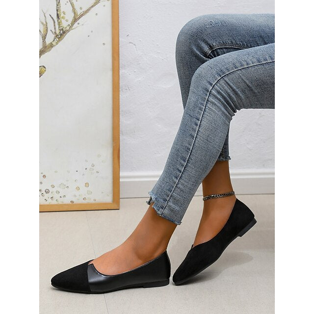 Women's Pointed – Toe Slip-On Elegant Flats Two-Tone
