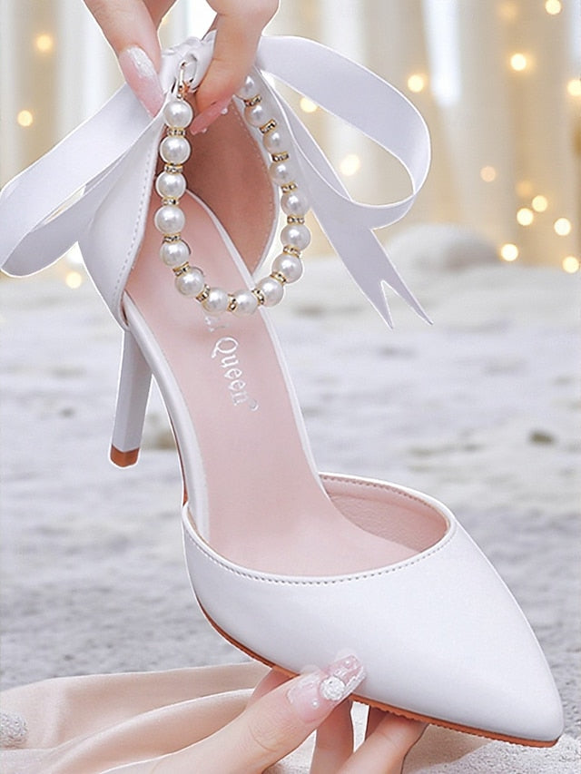 with Pearl Kitten - Heel Strap Bow Ankle Women's Blue Pumps