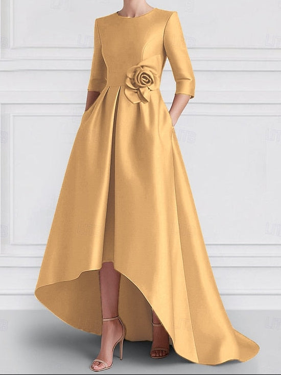 Gown Elegant A-Line Wedding Formal Evening Asymmetrical Dress