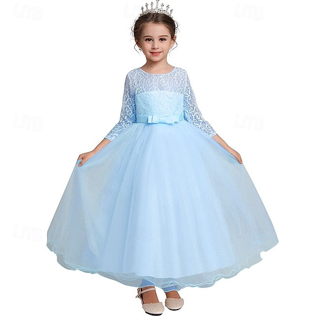 Dress Girls' Wedding Flower Girl Half Sleeve Kids