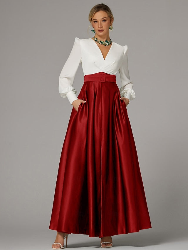 Split High Gown Guest Wedding Evening A-Line Floor Formal Dress
