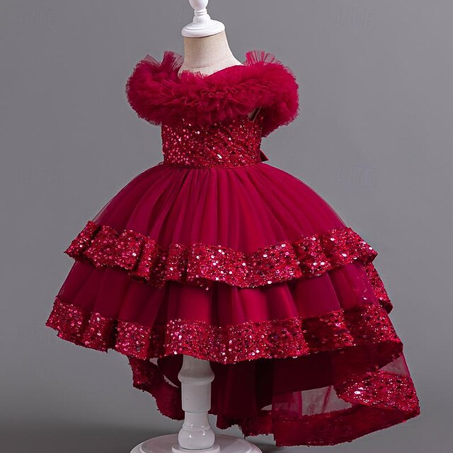 Dress Girl Sequin Girls' Flower Kids Party Sleeveless