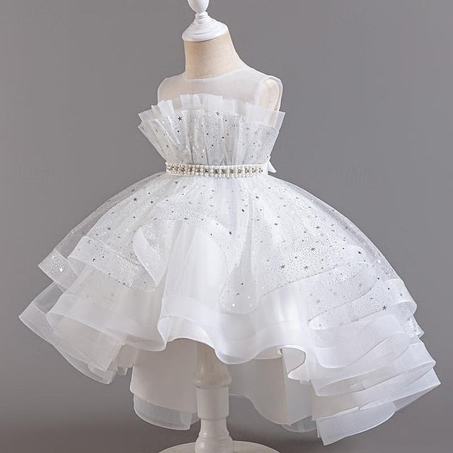 Sequin Girls' Kids Girl Dress Sleeveless Flower Party