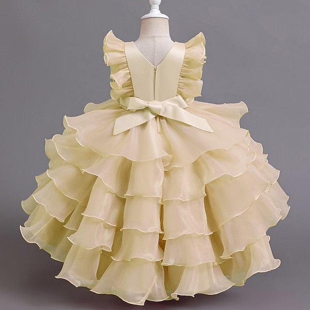 Girls' Dress Asymmetrical Floral Kids Party