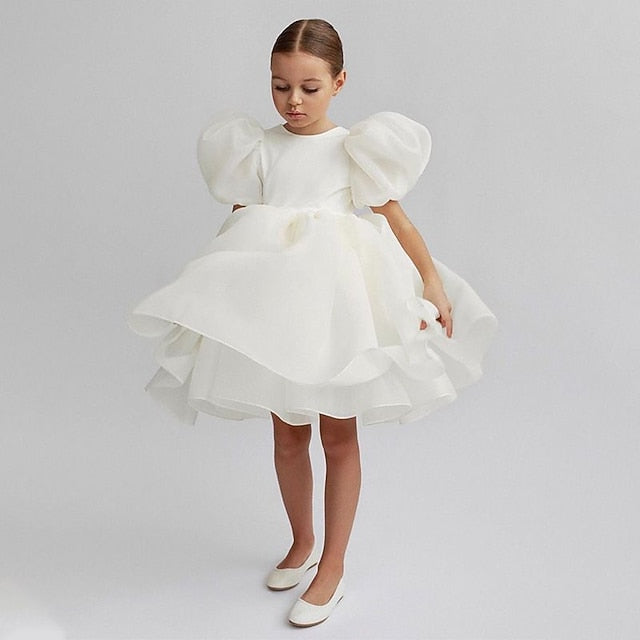 Dress Flower Party Color Girl Girls' Kids Solid