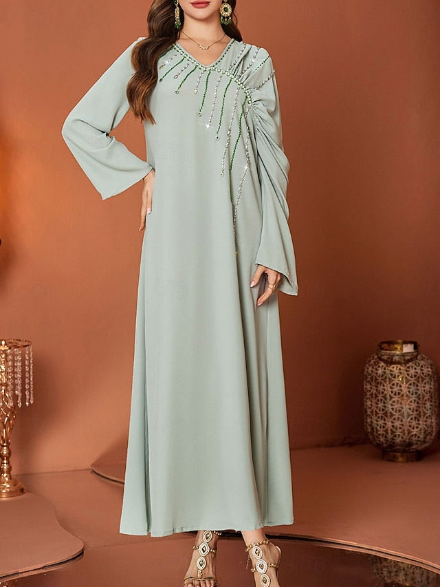 of Neck A-Line the V Dress Length Bride Elegant Floor Mother