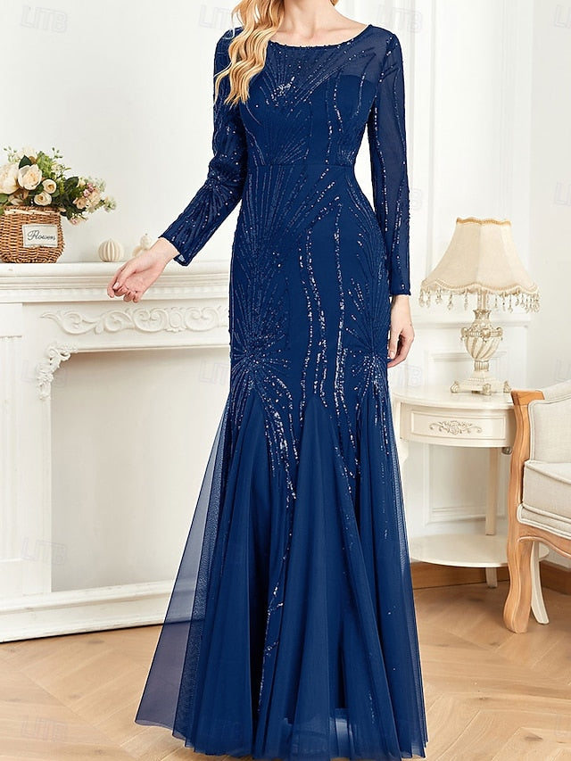 Bride Elegant Crew Party Dress the Neck Mother of Floor