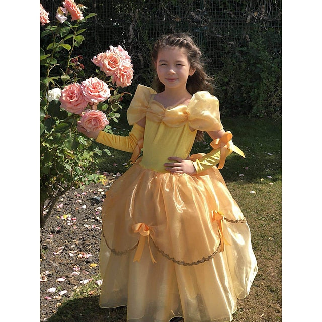 with Off Girl's Princess Flower Gloves Dress Belle