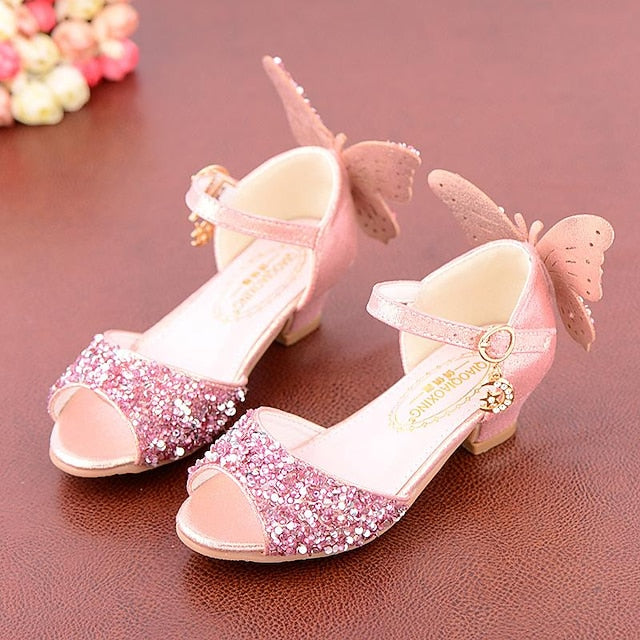 Princess Girls' Sparkly Butterfly Shoes Glittery –