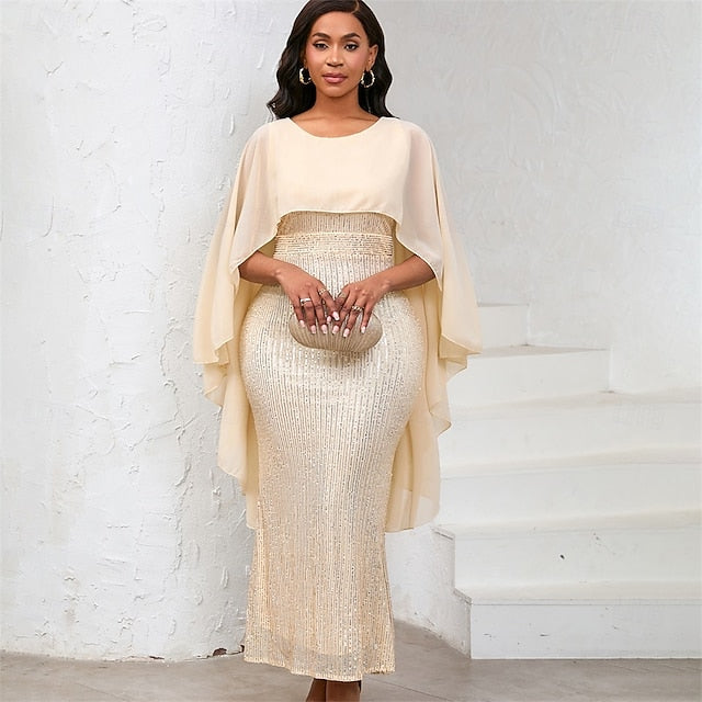 Neck of Elegant Mother Dress Bride Length Crew Floor the